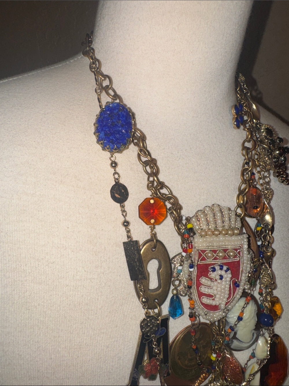 VINTAGE RARE MADAME FORTUNA MULTI STRAND CHARM NECKLACE - Picture 5 of 12
